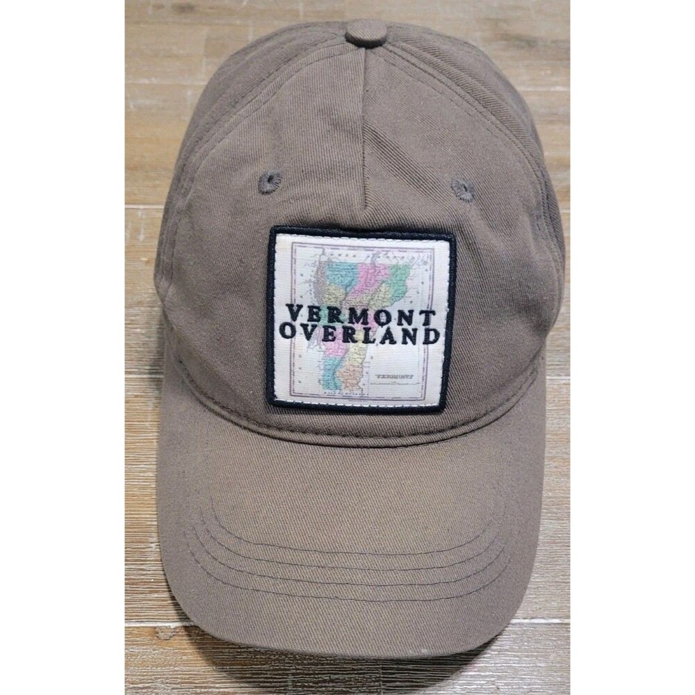 Vermont Overland Bike & Run Hat Brown W Patch Adjustable Strap Cap